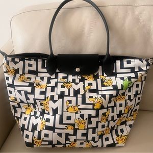 New Longchamp X Pokemon Pikachu Large Shoulder Bag